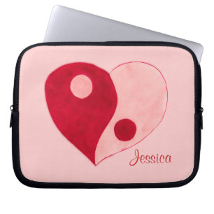 Protection Pour Ordinateur Portable Yin Yang Heart (Rouge/Rose)