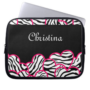 Protection Pour Ordinateur Portable Zebra coeur Portable Sleeve