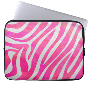 Protection Pour Ordinateur Portable Zebra Hot Pink et White Print