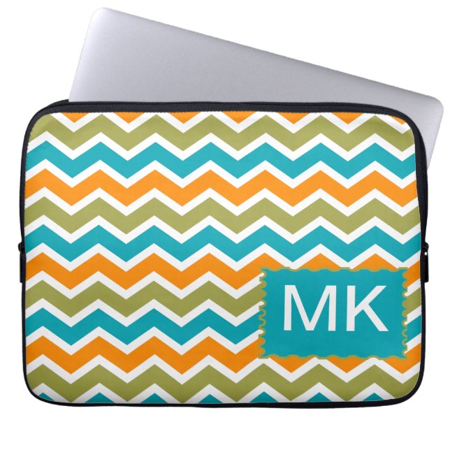 Protection Pour Ordinateur Portable Zigzag, une tribu dynamique de Peacock (Devant)