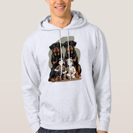 protective guard dog, rottweiler hoodie (Voorkant)