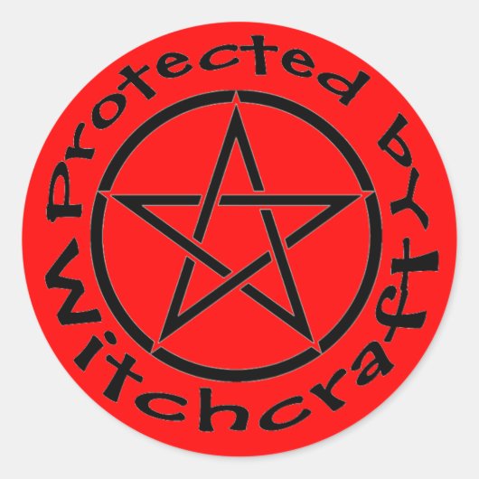 Protégé par Witchcraft Pentacle Stickers Étiquette (Devant)