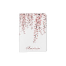 Elegant Floral Sakura Passport Holder