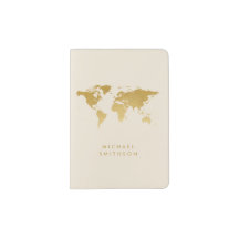 Minimaliste professionnel Gold on Cream World Map