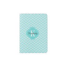 Monogramme Turquoise Chevron