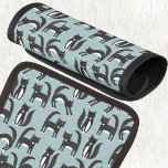 Protège Poignée Pour Bagage Chats Tuxedo noirs et blancs<br><div class="desc">Cute black and white tuxedo cats going about their business. A fun pattern on a mid blue background.</div>