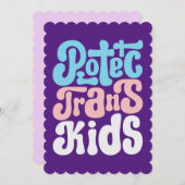 Protéger la carte de voeux Trans Kids Flat (Devant / Derrière)