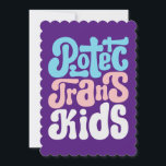 Protéger la carte de voeux Trans Kids Flat<br><div class="desc">Protégez nos plus vulnérables contre la discrimination,  la haine et l'effacement. Consultez ma boutique pour plus d'objets motifs et d'idées cadeaux,  ou combinez des objets pour créer un ensemble cadeau intéressant!</div>