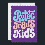 Protéger la carte de voeux Trans Kids Flat<br><div class="desc">Protégez nos plus vulnérables contre la discrimination,  la haine et l'effacement. Consultez ma boutique pour plus d'objets motifs et d'idées cadeaux,  ou combinez des objets pour créer un ensemble cadeau intéressant!</div>