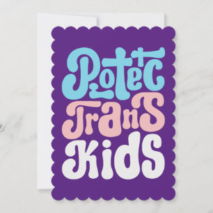 Protéger la carte de voeux Trans Kids Flat