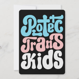 Protéger la carte de voeux Trans Kids Flat