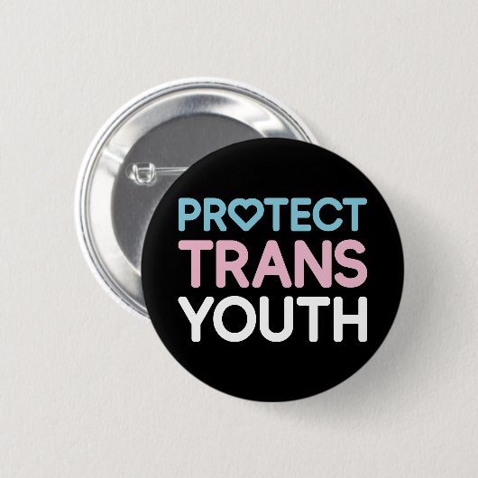 Protéger les jeunes trans. Badge (Devant & derrière)