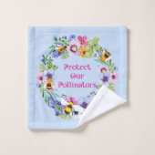 Protéger nos pollinisateurs Fleurs d'abeilles (Gant de toilette)