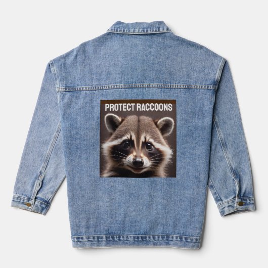PROTÉGER RACCOONS Denim Jean Veste (Verso)