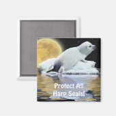 Protégez tous les phoques à harpe ! Magnet de la f (Recto/Verso)
