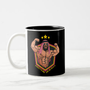 Protein Sheikh Funny Protein Shaker Bodybuilder Tweekleurige Koffiemok