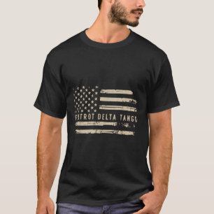 Protest Foxtrot Delta Tango US Flag Weerstaan Mann T-shirt