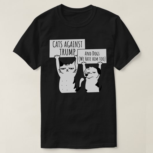 Protest Katten en honden tegen Trump T-shirt (Design voorkant)