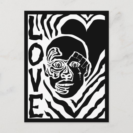 protest tegen het briefkaart van liefde (Voorkant)