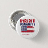 Protest tegen Oligarchie Ronde Button 3,2 Cm (Voorkant /achterkant)