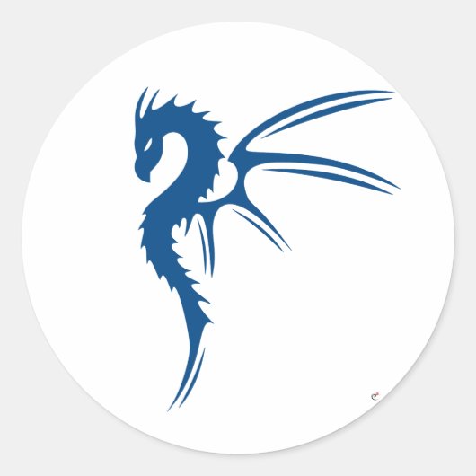 Prothero de blauwe draak ronde sticker (Voorkant)