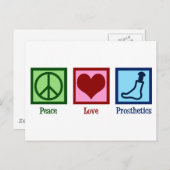 Prothesist Peace Love Prosthetics Briefkaart (Voorkant / Achterkant)