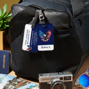 Protiotisch kleuren Eagle rood wit en blauw Bagagelabel