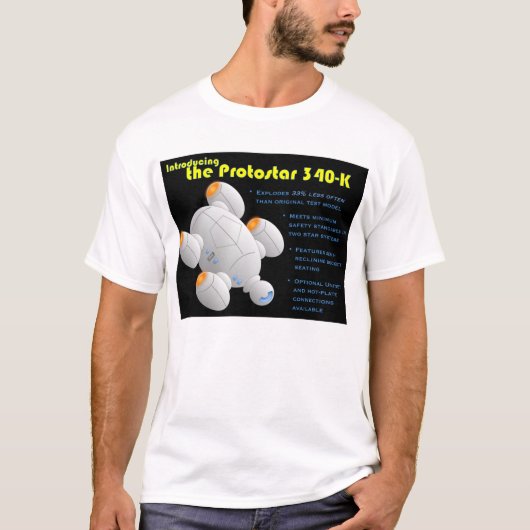 Protostar 340-K ruimteschip AD T-shirt (Voorkant)