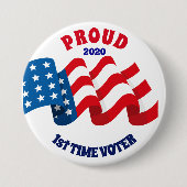 PROUD 1e KEER VOTER Ronde Button 7,6 Cm (Voorkant)