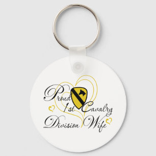 Proud 1st Cavalry Wife Heart Sleutelhanger