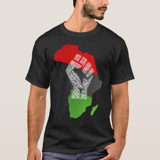 Proud Africa Flag African Continent Young ed Ances T-shirt (Voorkant)