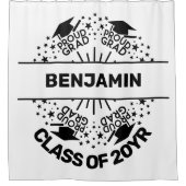 Proud afstudeerder, klasse jaar monogram douchegordijn (Voorkant)