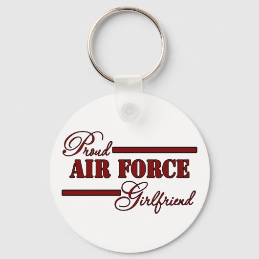 Proud Air Force Vriendin (Red N Black) Sleutelhanger (Voorkant)