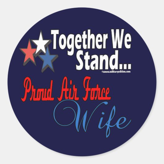 Proud Air Force Wife Ronde Sticker (Voorkant)