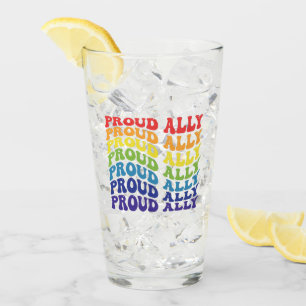 Proud Ally LGBTQ Gay Pride Regenboog Glas