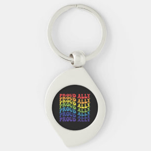 Proud Ally LGBTQ Gay Pride Regenboog Sleutelhanger