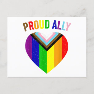Proud Ally LGBTQAI Gay POC Transgender Pride Flag Briefkaart