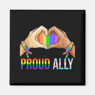 Proud Ally Pride LGBT Transgender Flag Heart Gay L Magneet
