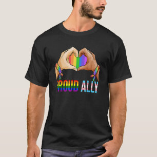Proud Ally Pride Lgbt Transgender Flag Heart Gay L T-shirt