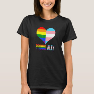 Proud Ally Pride Lgbt Transgender Flag Heart Gay L T-shirt