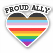 Proud Ally Progress Pride Sticker (Voorkant)