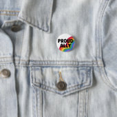 Proud Ally Rainbow Pride Month Ronde Button 3,2 Cm (In situ)