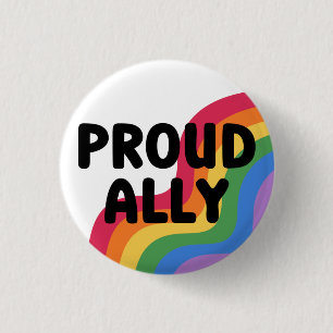 Proud Ally Rainbow Pride Month Ronde Button 3,2 Cm