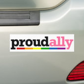 Proud Ally White Bumpersticker (Op auto)