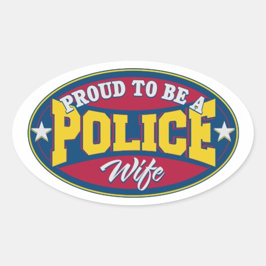 Proud als vrouw van de politie ovale sticker (Voorkant)