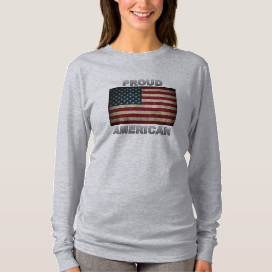 Proud AMERICAN Flag T-shirt (Voorkant)