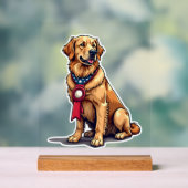 Proud American Golden Retriever Vintage Tee 4 (Neutre)