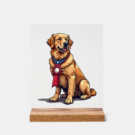 Proud American Golden Retriever Vintage Tee 4 (Recto)