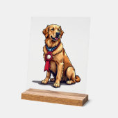 Proud American Golden Retriever Vintage Tee 4 (Angle)