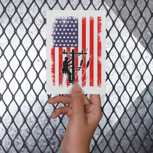 Proud American Lineman Patriotic Utility Worker Kaart